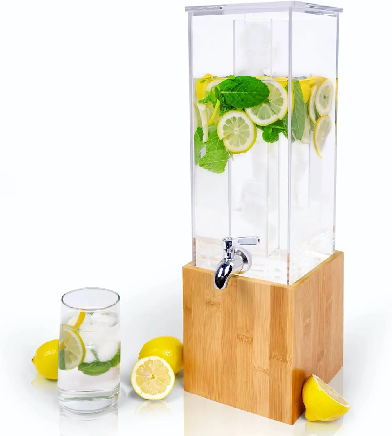 Dispenser with Stand by Ideal Drink Dispenser for Parties 1.25 GALLON Drink Dispenser with Ice Core