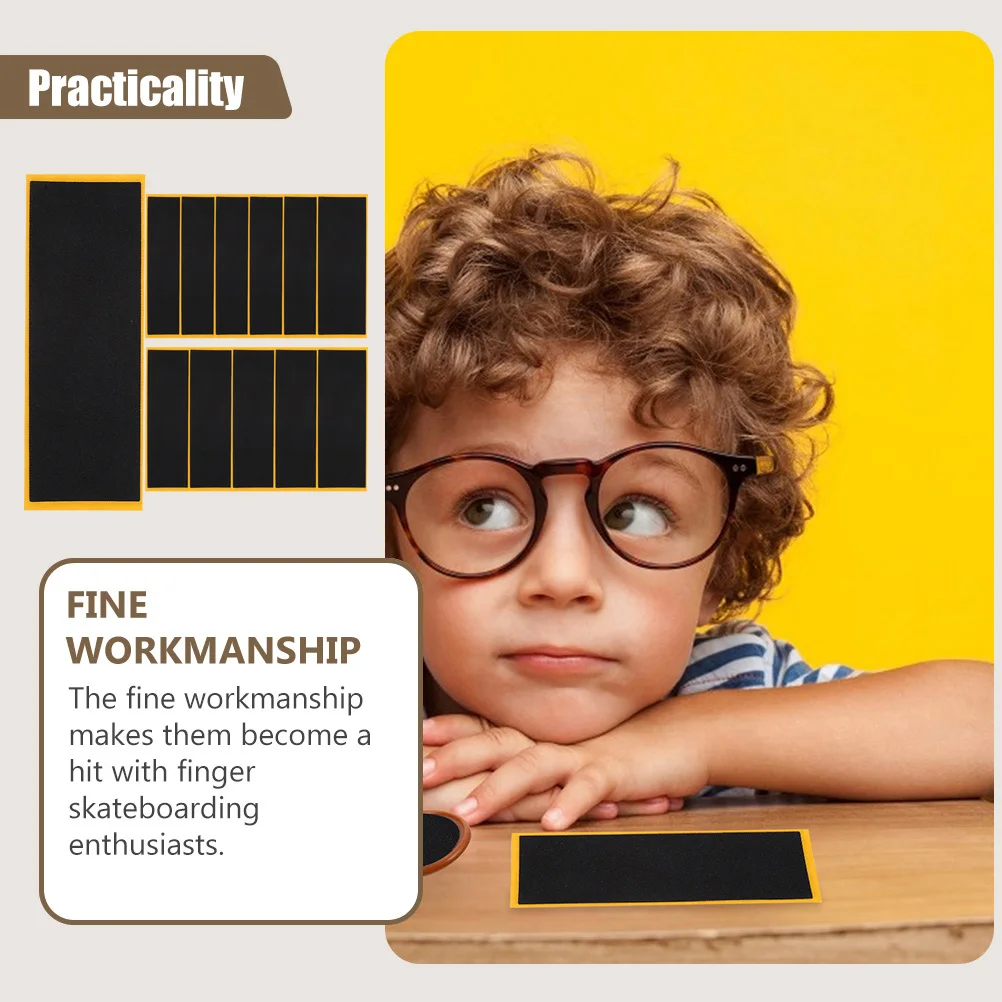 

12pcs Finger Skateboard Anti Stickers Black Foam Grip Tape Replacement Padded Deck for Kids Fingerboards Non