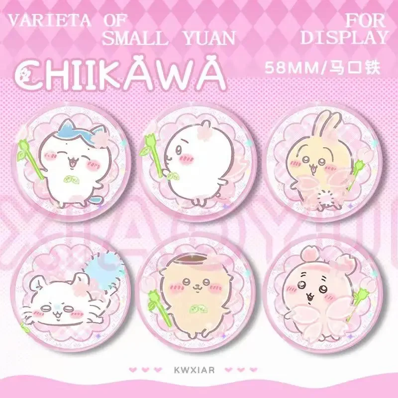 Chikawa Cute Badge ハチワレ Hachiware うさぎ USAGI ちいかわ モモンガMomoga Exquisite Badge Pin Tinplate Brooch Bag Decoration Gift