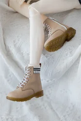 BJD Doll Shoes 1/3 1/4 Ankle Boots White Black Yellow Round Scalp Splice Woven Surface Multi-color Casual Shoes Doll Accessories
