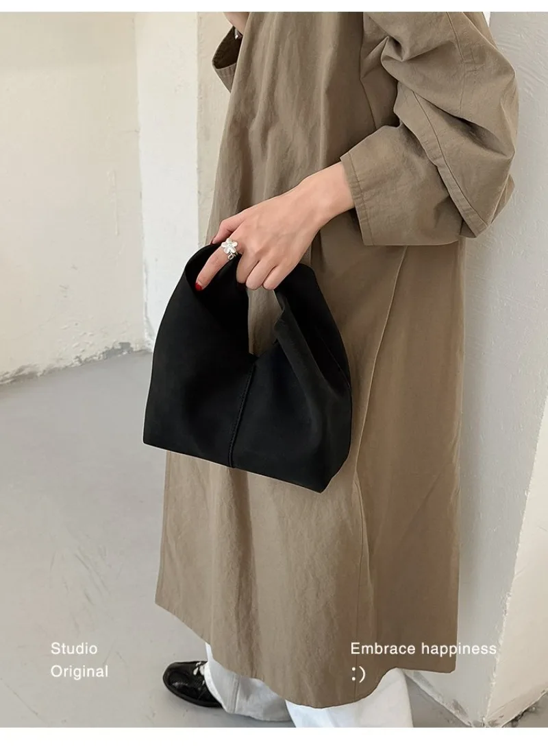 CEEKAY Wildleder-Handtasche im Hobo-Stil mit Perlenanhänger, Metallring, dünnem Riemen, vielseitig einsetzbar für den Alltag, Pendeln und Freizeit, große Kapazität – Detail 14