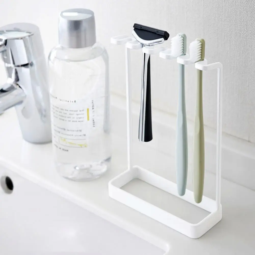 

Toothbrush Holder Water Glass Organizer Versatile Metal Stand for Toothbrushes Toothpaste Razors Organize Bathroom with This