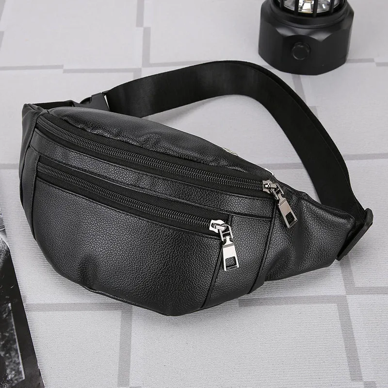 Chest Bag For Men Waterproof PU Single Shoulder Husband Fashion Men’s Waist Packs For Outdoor Travel Work Men Large Messenger