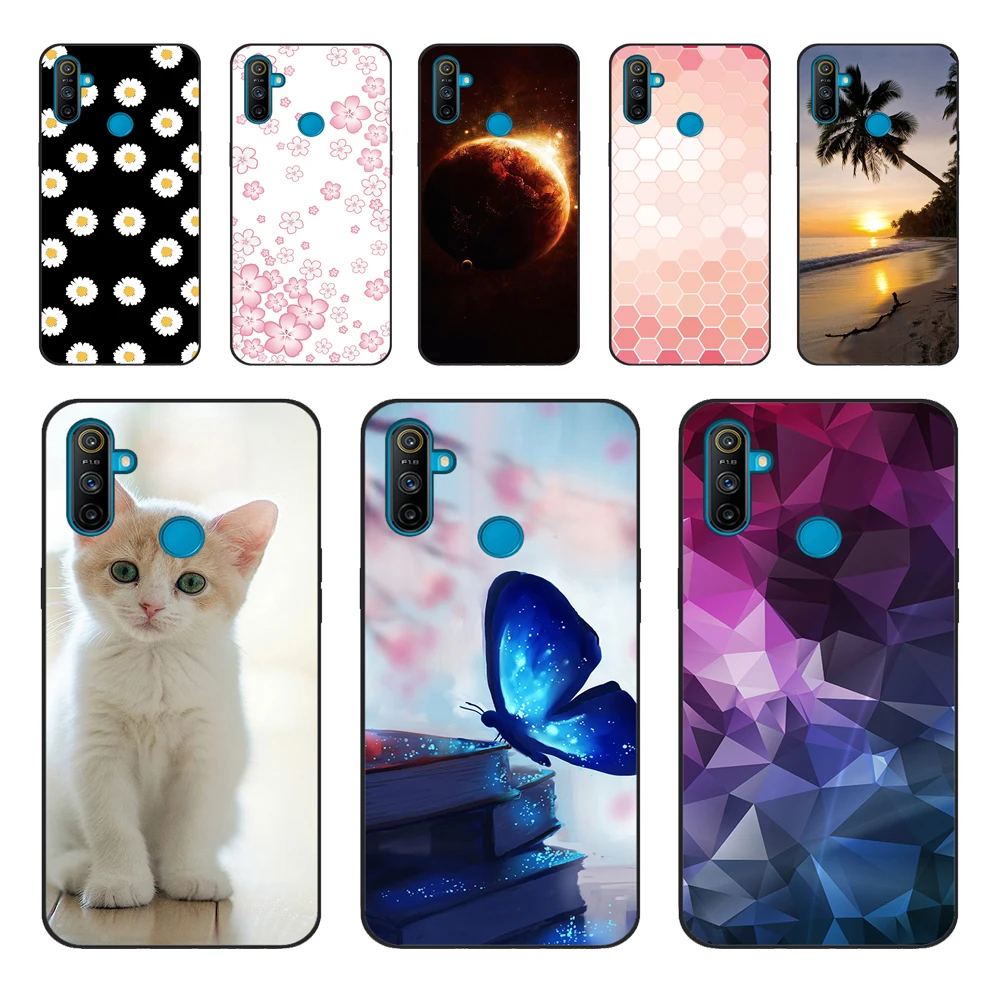 For Realme C3 Case Cover Soft Silicone TPU Patterned Back Cover For OPPO Realme C3 RMX2020 C 3 RealmeC3 Cartoon Phone Case Funda