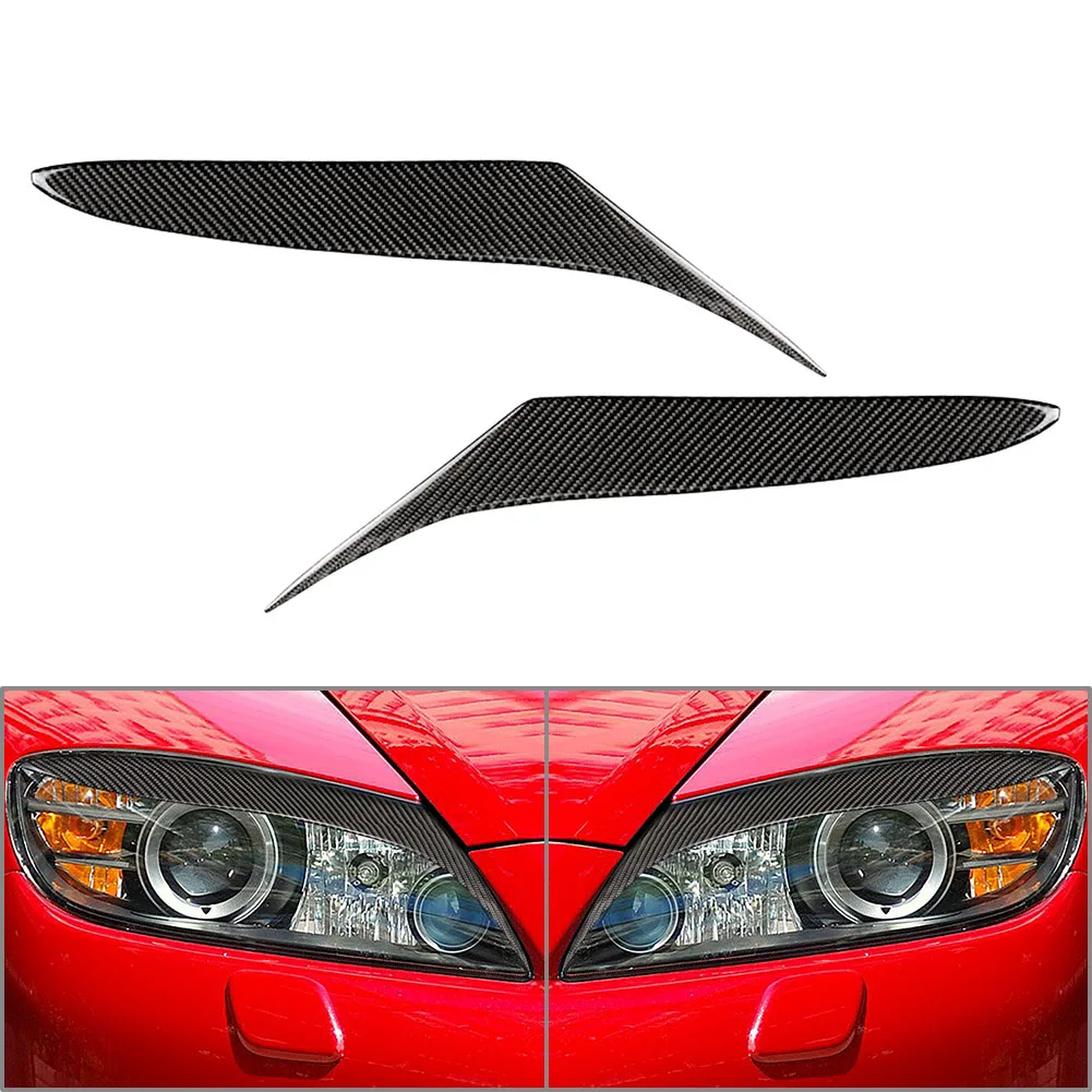 

Carbon Fiber Car Headlight Eyebrows Eyelids Cover Trim For Mazda RX-8 RX8 2004-2008