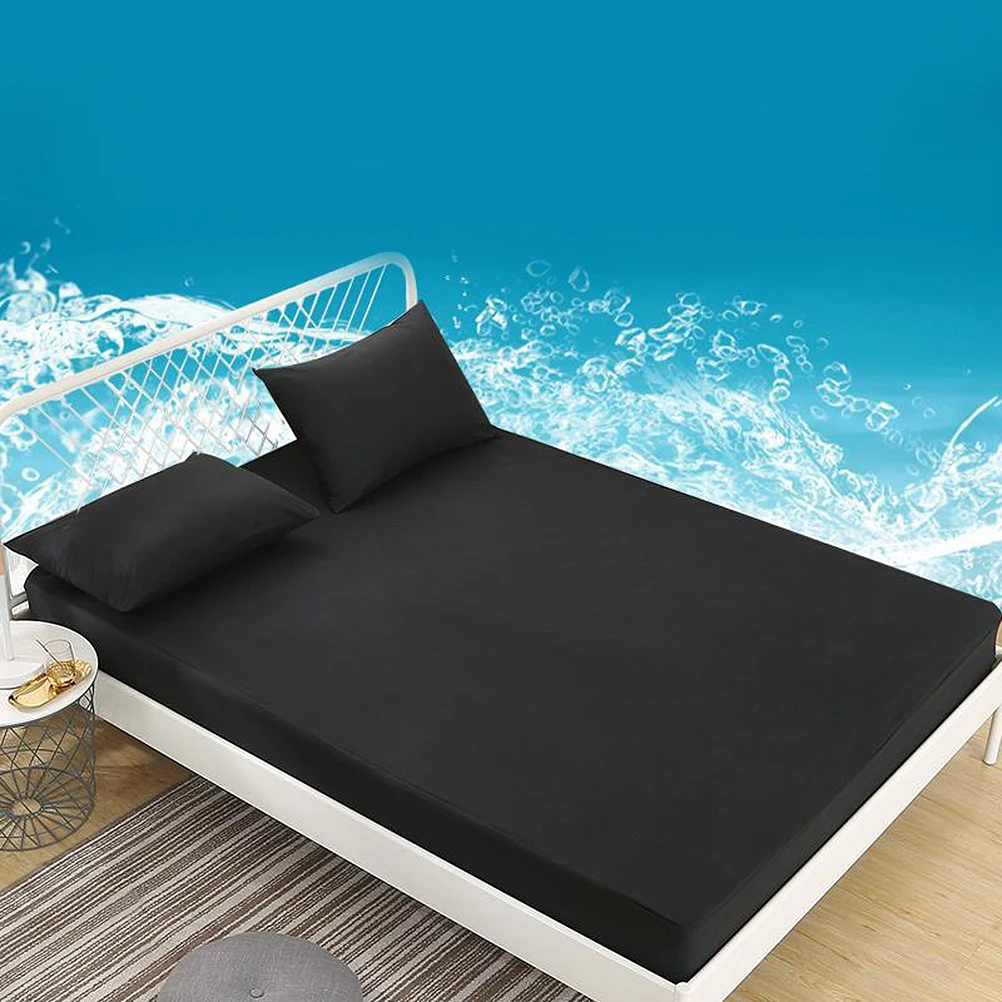

Waterproof Mattress Cover Protector Pure Color Machine Washable Piss Mat Bed Pad Urine Proof Easy Clean Anti Leak