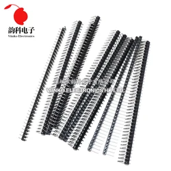 10pcs 40 Pin 1x40 Single Row Male 2.54mm Breakable Pin Header Right Angle Connector Strip bending