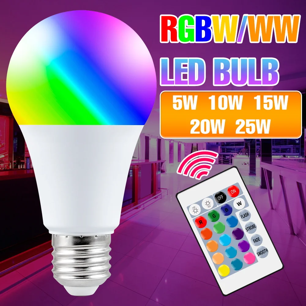 25W Led Rgb Bulb E2…