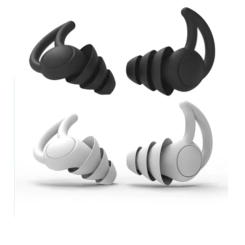 Imagen 2 del producto Tapones para los oídos reutilizables, silicona suave, adecuados para una variedad de escenarios Tapones para los oídos de silicona de 3 capas para nadar
