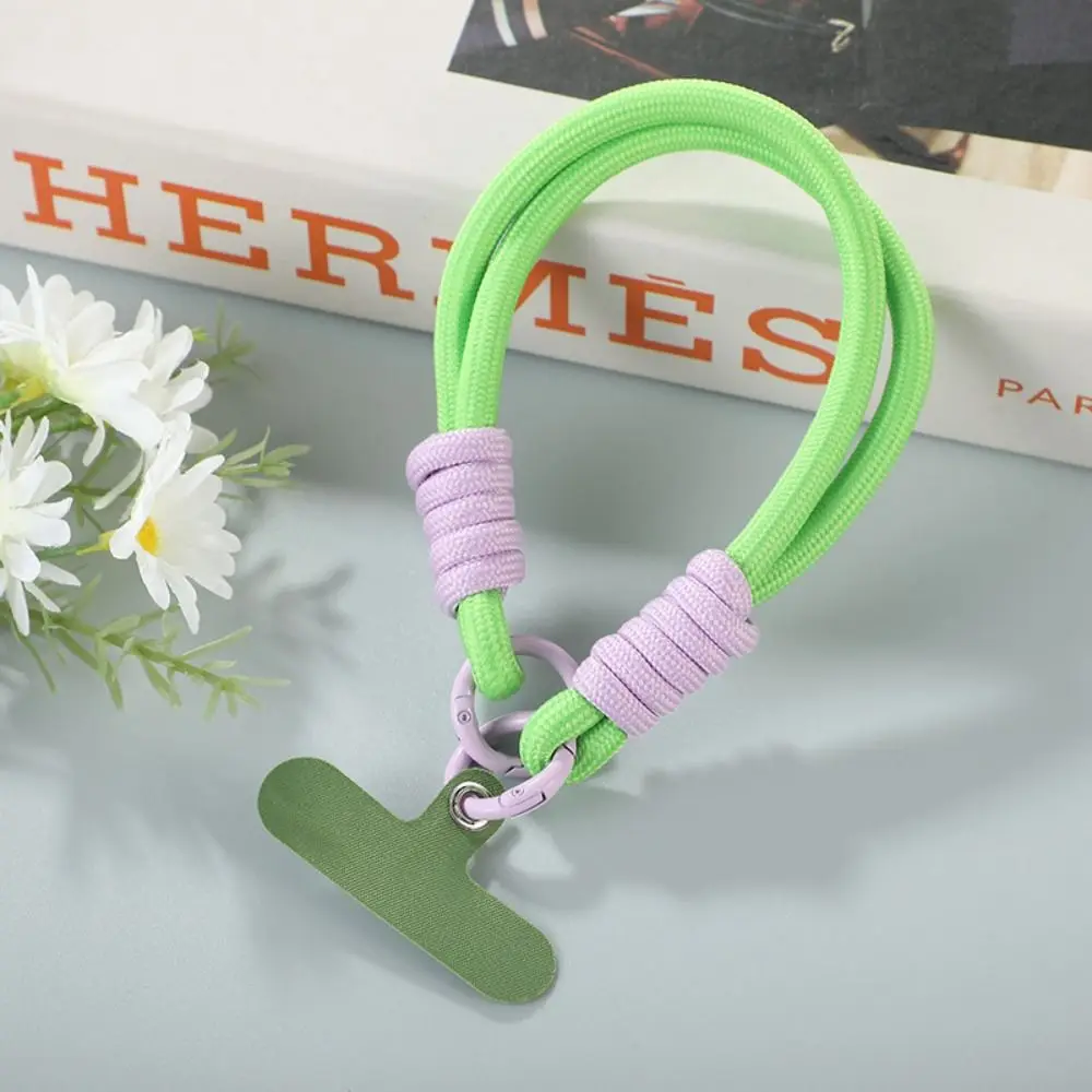 

Тканый ремешок для телефона в конфетных цветах, из дакрона с эффектом перелива, короткий, 18,5 см, для мобильного телефона, ключей от машины, защита от потери