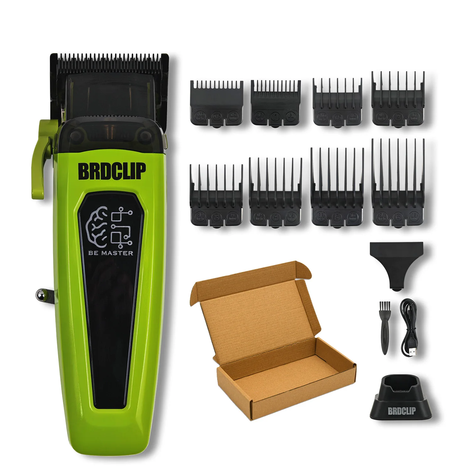 BRDCLIP Professioneller elektrischer Haarschneider BRD 106 Haarschneider für Männer, 7500 U/min, mit Basis, 5-stellbare DLC-Klinge, Friseurmaschine