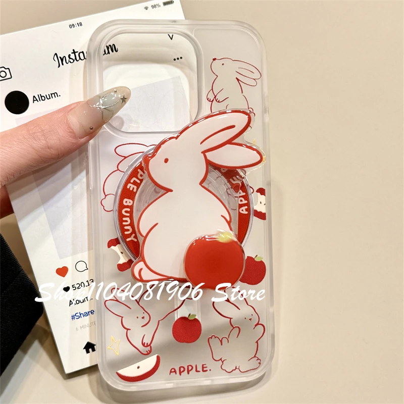 

Korea Cute Rabbit Rotate Magnetic Phone Holder Phone Stand GripTok Grip Tok Support For iPhone For Magsafe Accessories Smart Tok