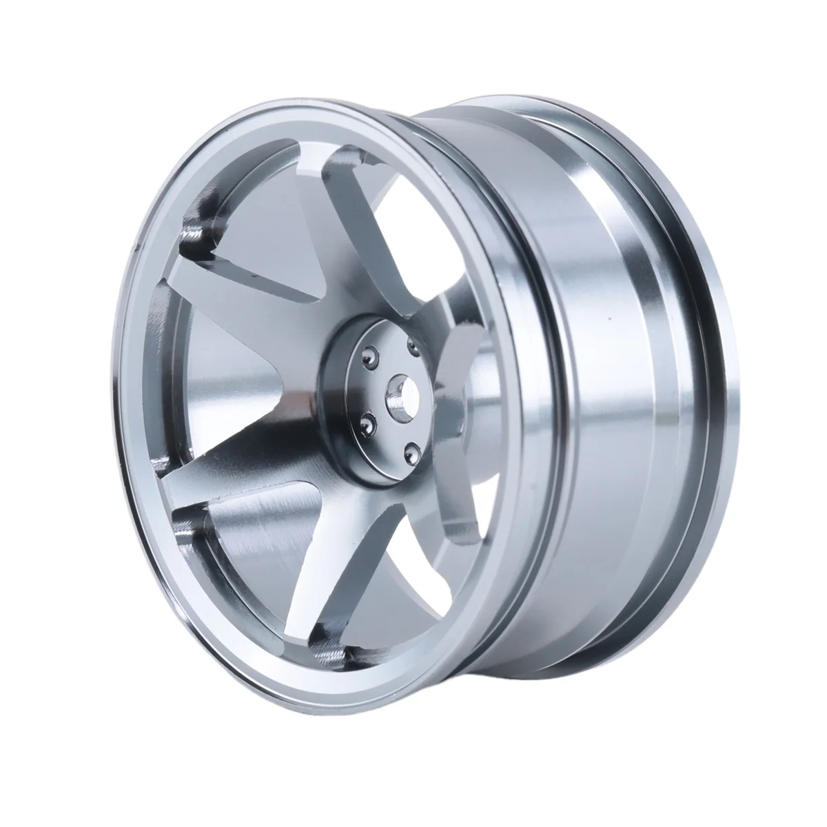 4P Aluminum Alloy6 Spoke Wheel Rim for RC 1/10 On-Road 1052 Drift Sakura TE37+,Grey