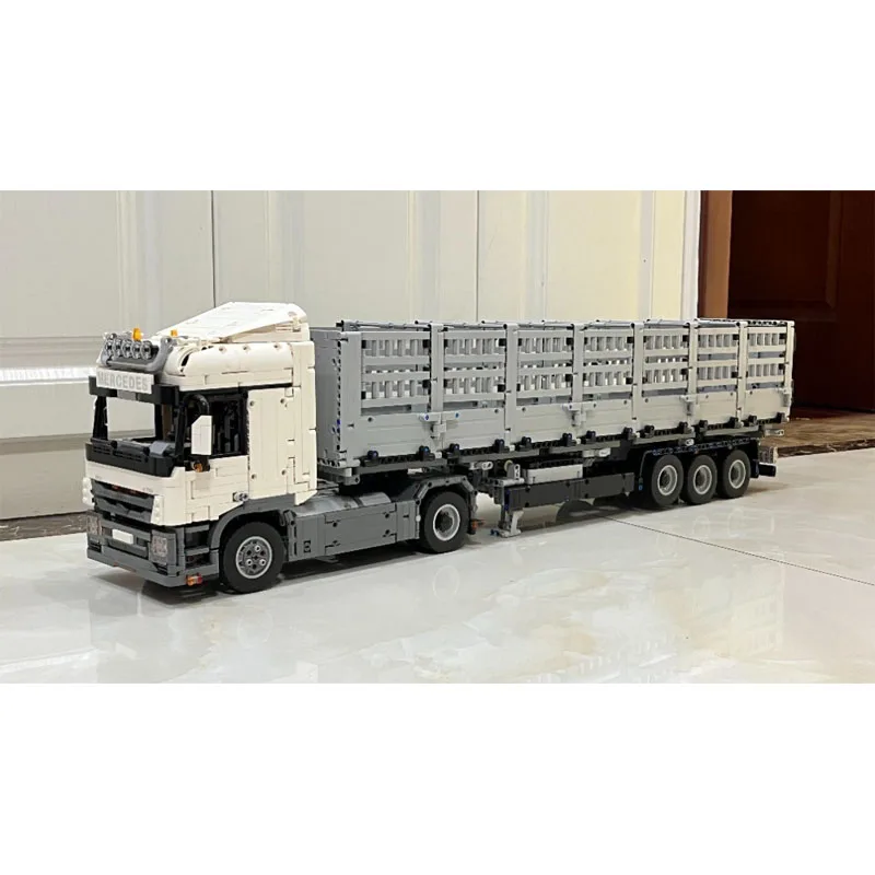 MOC-231698 شاحنة بضائع سياج النقل اللبنات نموذج 1490 PartsMOC الإبداعية بنين أطفال عيد ميلاد اللبنات لعبة الهدايا