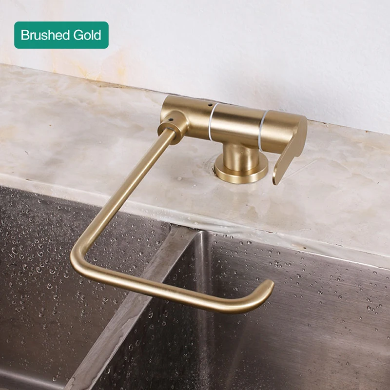 Inside Window Drinking Faucet Kitchen Filter Faucets Black 304 Stainless Steel Brushed Single Cold Water Purifier Kitchen Tap