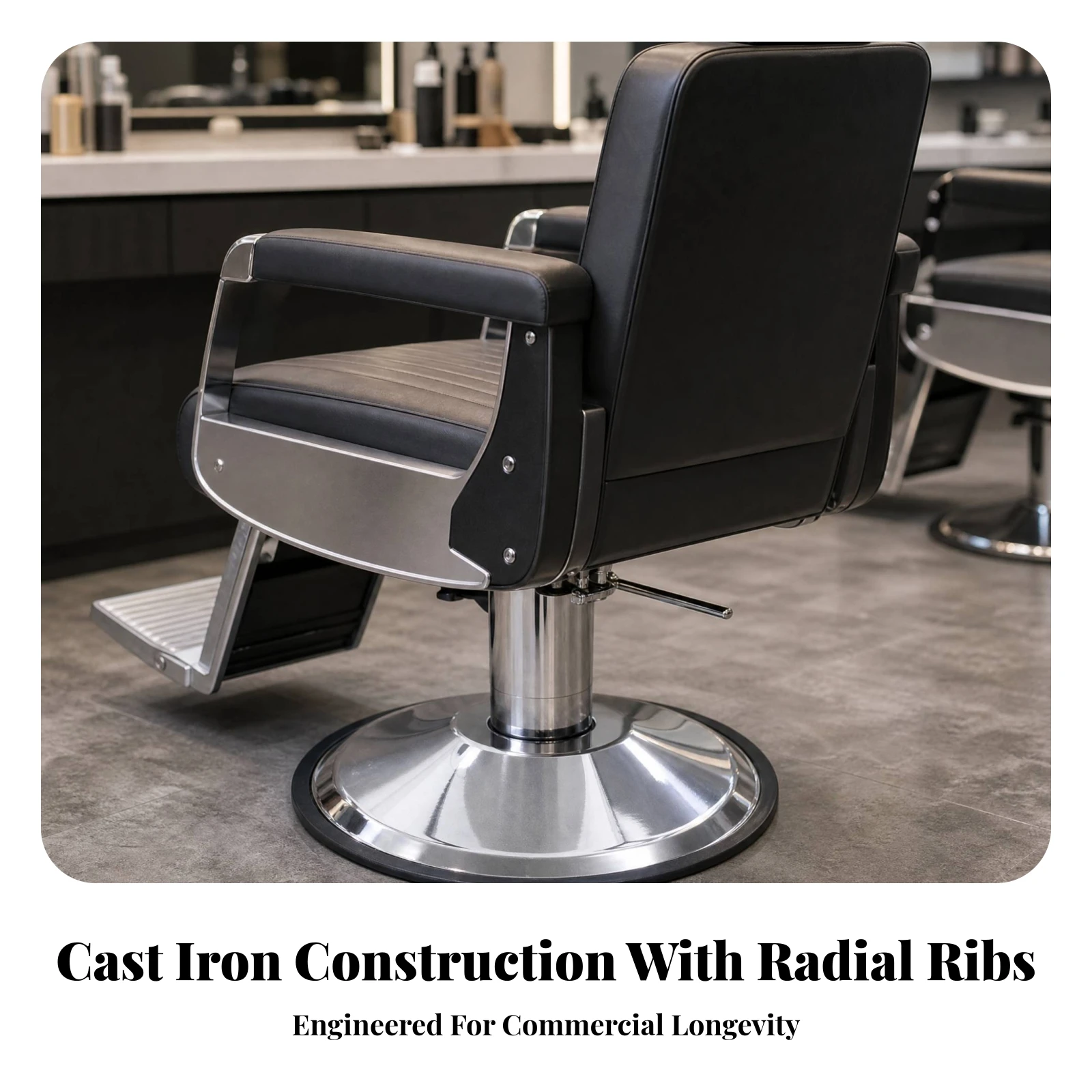 580 Mm Diameter Chair Base Sturdy Replacement Chair Base with Central Mounting Opening Long-Lasting Heavy Duty