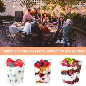 Plastikdessertbecher mit Deckel und Löffel, Puddingbecher, Vorspeise Joghurt Marmelade Dessert Backbecher, 160 ml, 20pcs 8 Hauptverkaufsschokoladen -Copinho - №3