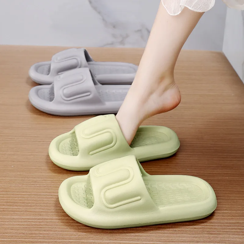 Women Slippers Thick Flat Bottom Fashion Bathroom Slides Non Slip Trend Versatile Shoes Female Flip Flops Couple Home Shoes