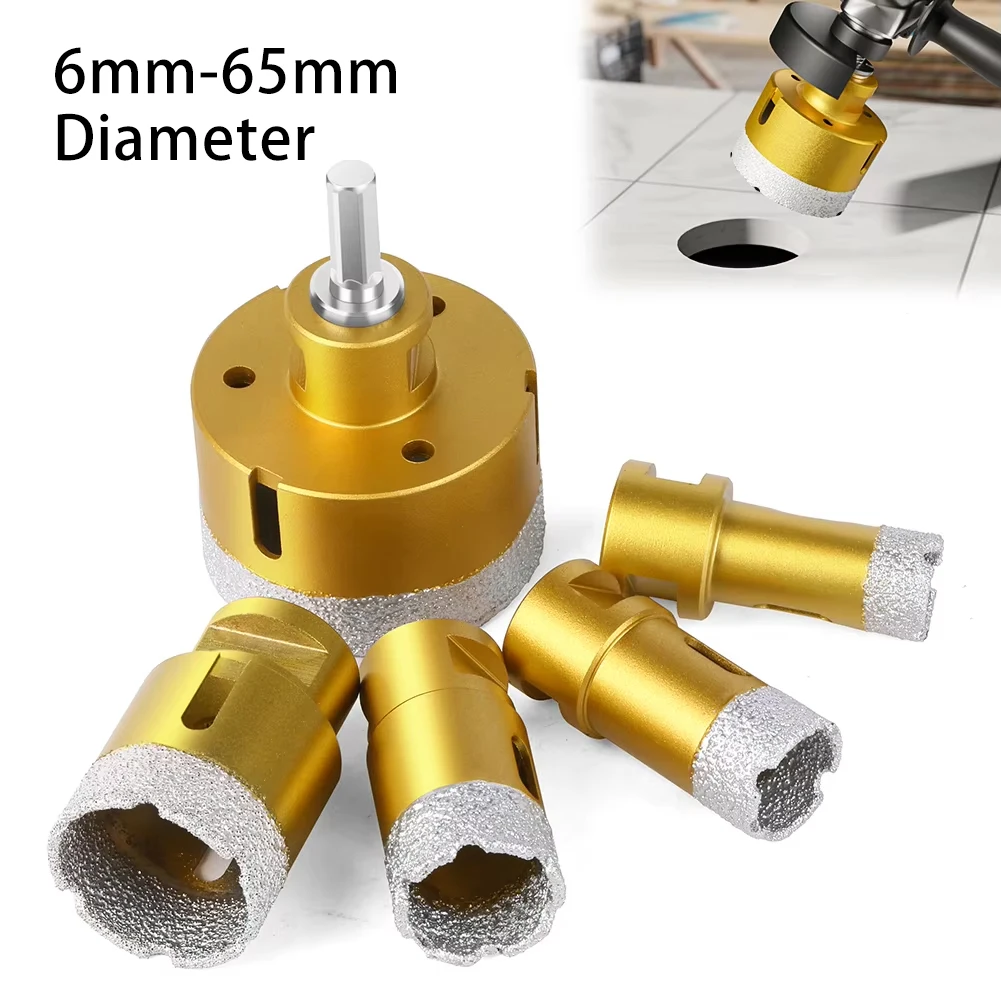 M14 Brazed Diamond Hole Saw Tool 6mm-65mm Diameter For Tile Marble Granite Stone Drilling Fit Angle Grinder