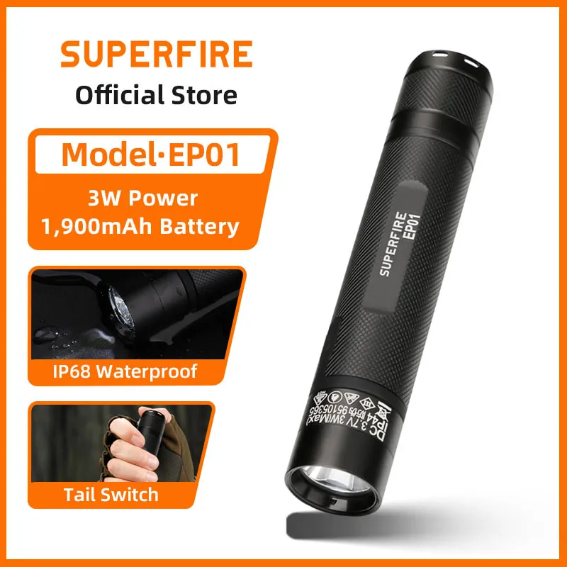 

SUPERFIRE EP01 Industrial Explosion Proof Flashlight, Fire Safety Rechargeable Waterproof LED Torch for Emergency Mining Oil Rig