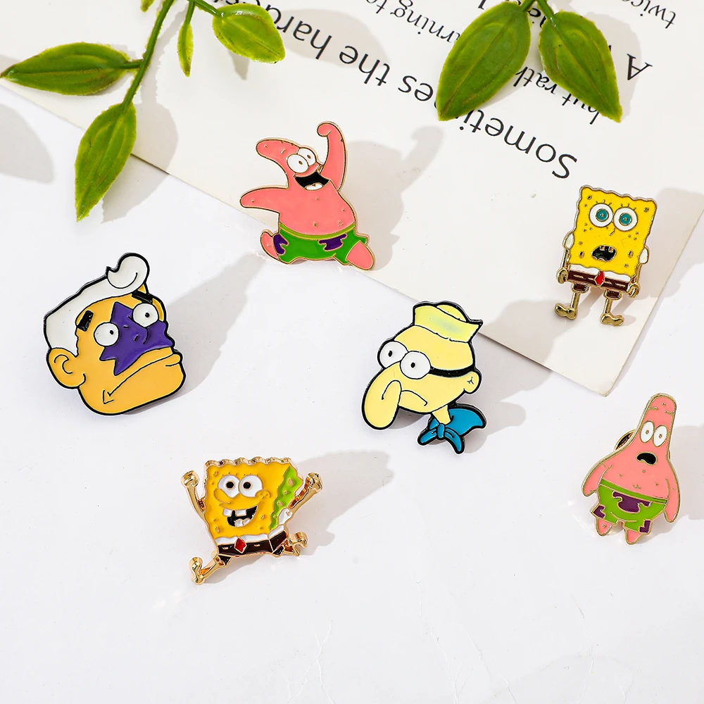 Anime SpongeBob Baby Patrick Star Enamel Pin Cute Cartoon Brooch Badge Jewelry Sweet Gift for Children