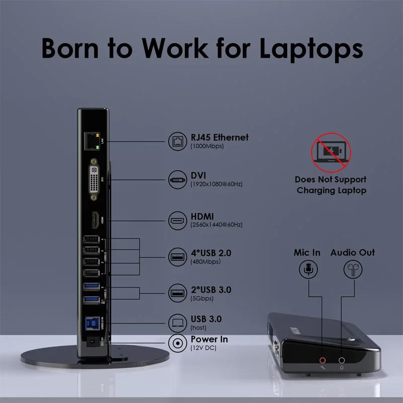 Wavlink-ユニバーサルドッキングステーション,USB 3.0, 13 in 1, USB-C