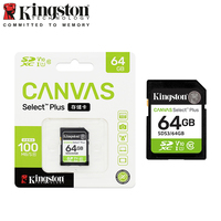 Kingston Canvas Select Plus SD Card 32GB 64GB 128GB 256GB 512GB Memory Card Up to 100MB/s read SDS2 Flash Card C10 for Camera