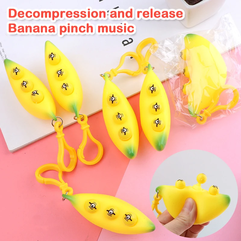 

Extrusion Banana Stress Relieve Toy Keychain Extrusion Nie Nie Le Toy Stress Reliever Banana Pendants Slow Rebound Rising Toy