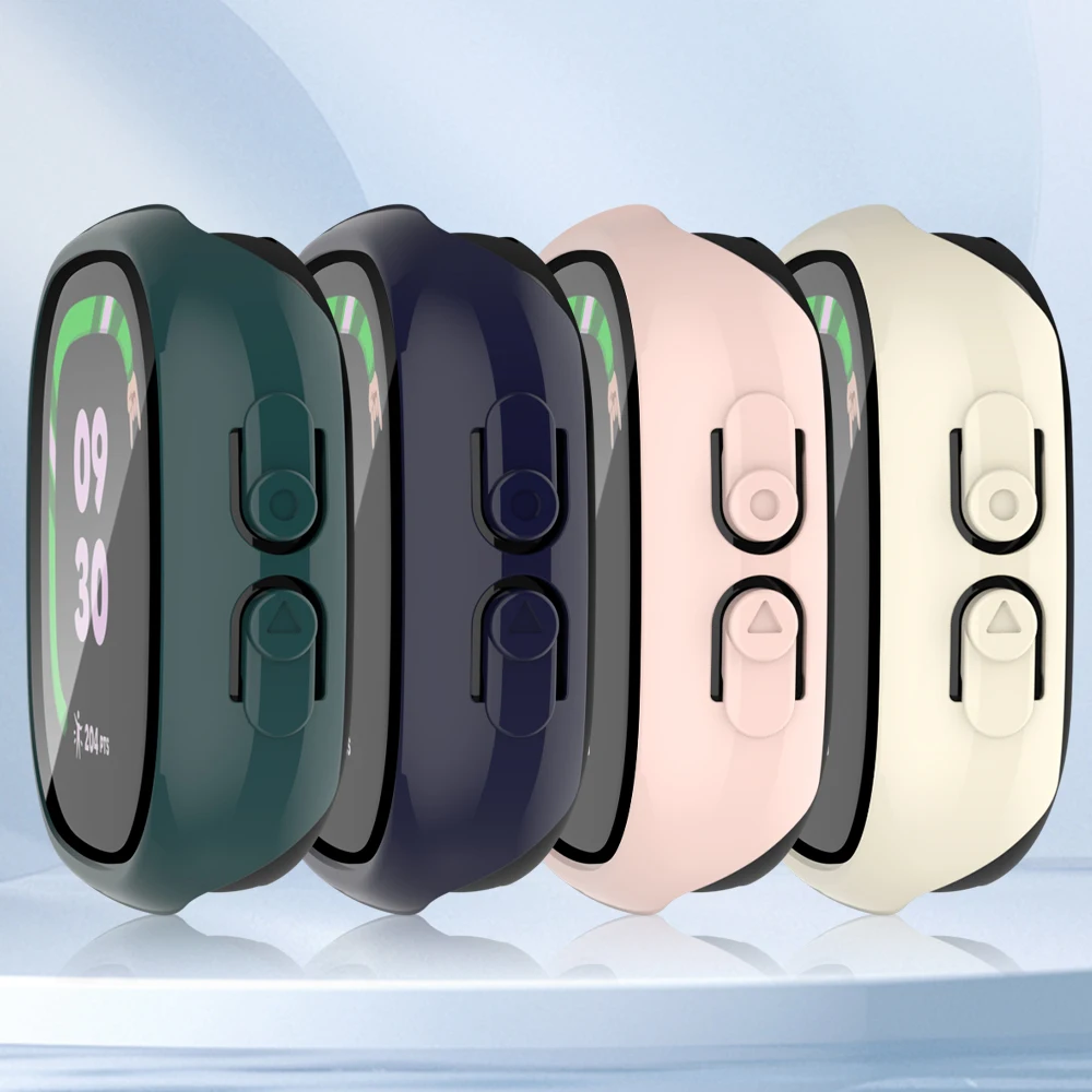 Capa para PC e Vidro para Fitbit Ace LTE, Completo All-around, Filme Anti-risco, Capa Protetora Bumper, Acessórios Google