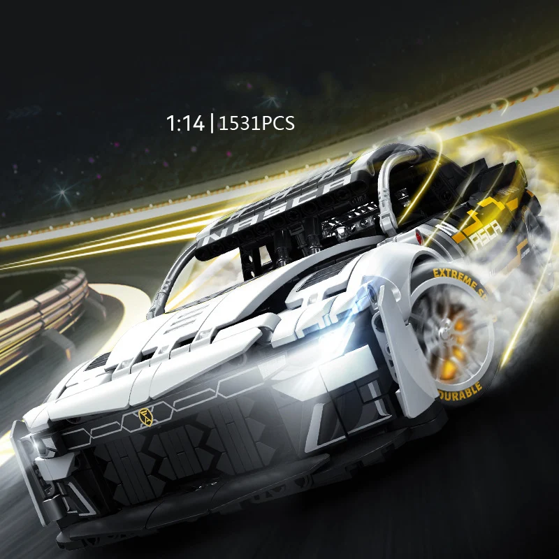 Technical 1:14 Scale Radio 2.4ghz Remote Control SuperCar Camaroes American Muscle Sport Car Build Block RC Vehicle Brick Toy