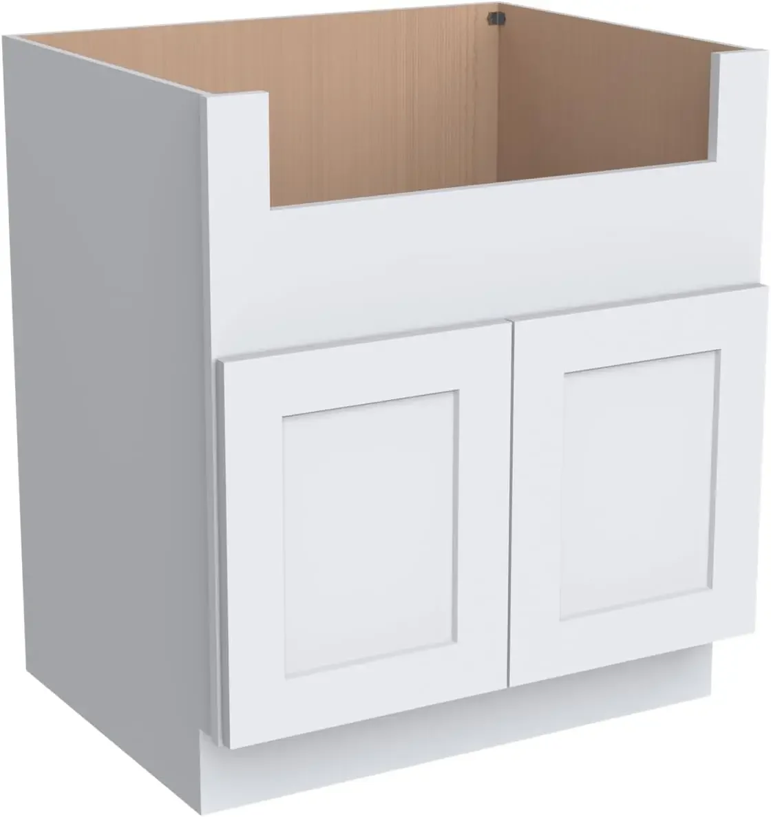 33 Inch RTA Kitchen Sink Base Cabinet - Solid Wood Shaker Style Farmhouse Cabinet with Soft Close Doors, Fits 24-30 Inch Undermo