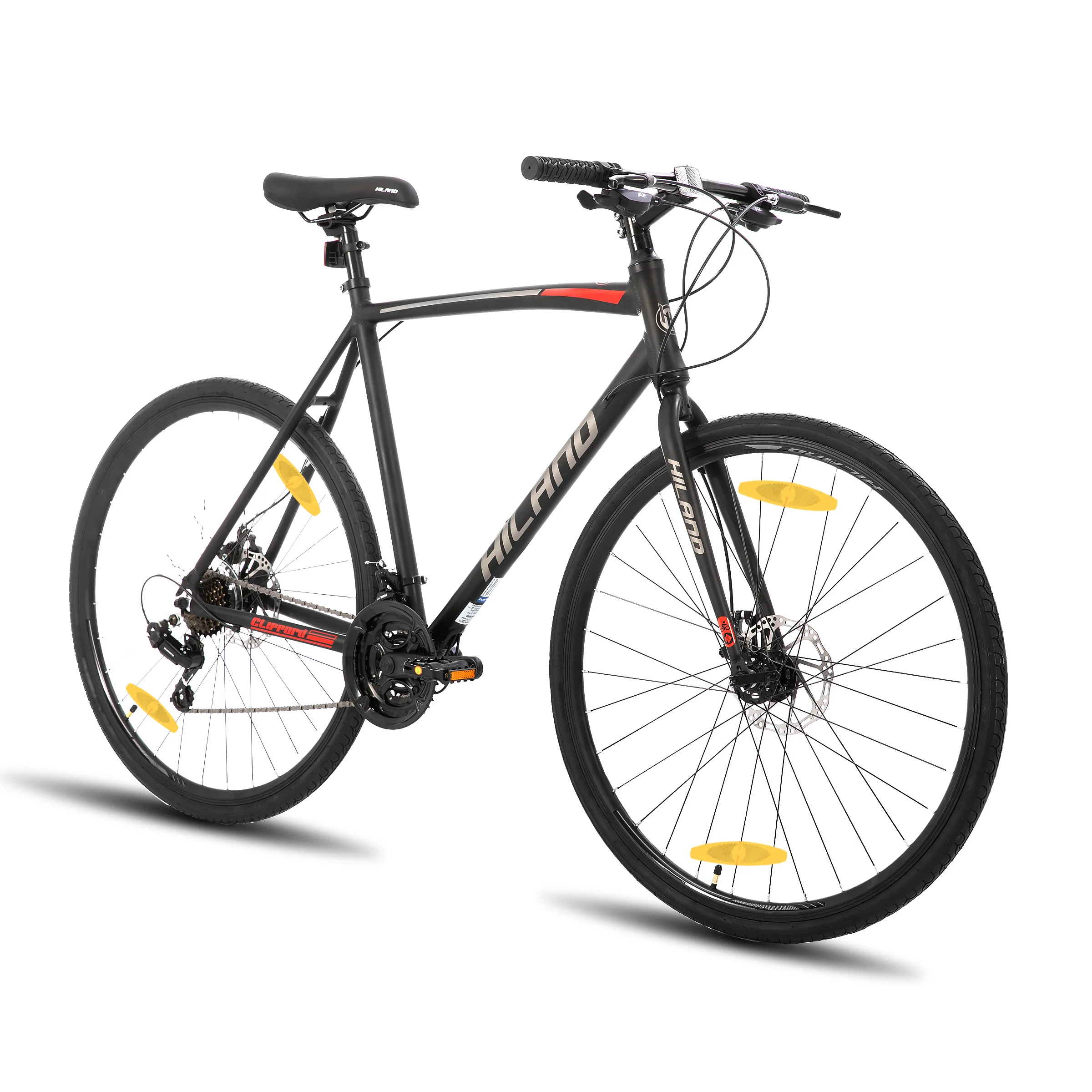 Bicicleta de carretera de aluminio liviana HILAND 700c, 14 velocidades para desplazamientos y fitness en la ciudad, bicicleta para hombres y mujeres y adultos