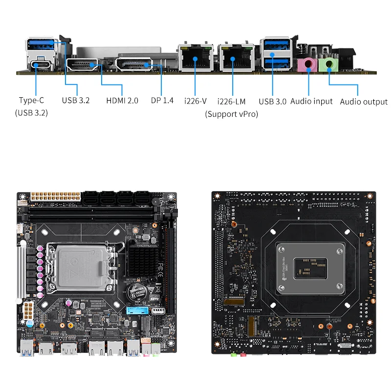 Imagem -02 - Nas Motherboard Adequado para Cpu Intel 12 13 14 Geração 3x M.2 Nvme 8x Sata3.0 2x Porta de Rede Intel 2.5g Q670 8-bay