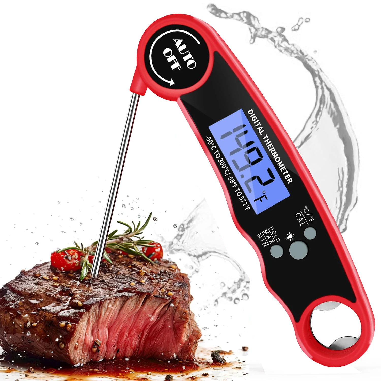 Instant Read Digital Meat Thermometer for Cooking Grill Food Thermometer with Clear LCD Display for Kitchen And BBQ