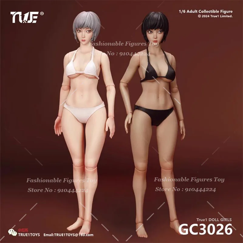 True1Toys GC3026 1/6 Women Soldier Joint Body With Movable Eyes Anime Head Sculpt 12inch Bikini Action Figure Girl Body Dolls