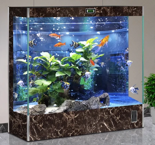 Fish Tank Living Room Super White Glass Ecological No Water Change Floor Standing One-piece Aquarium Goldfish Aquarium