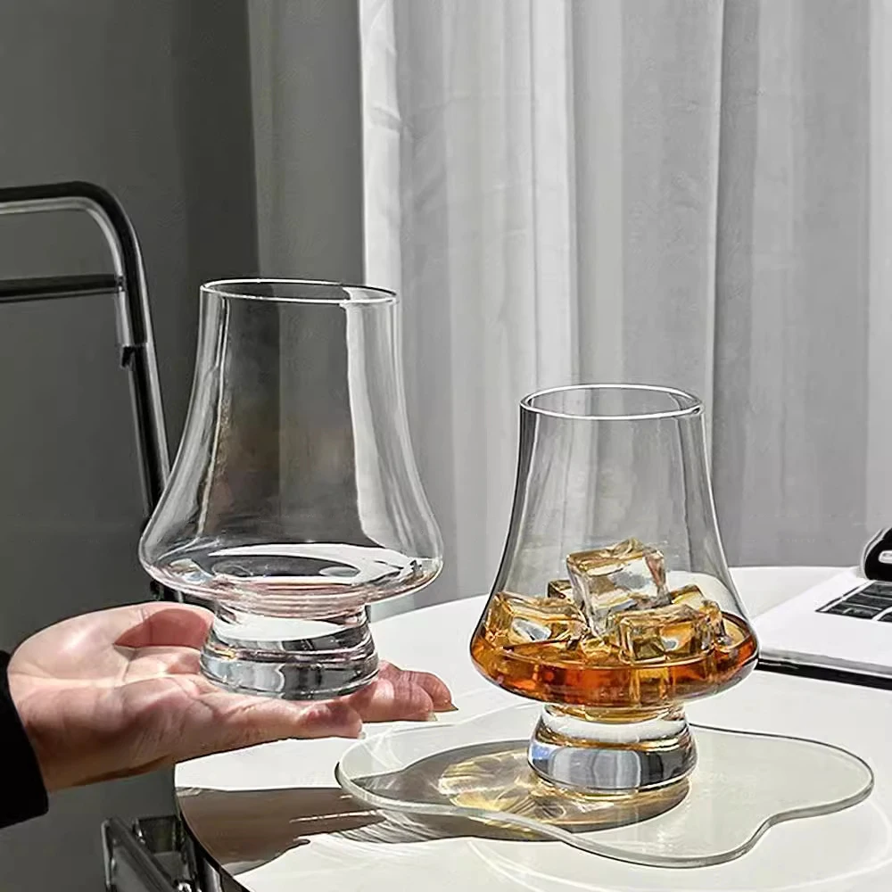 1/2/4/6pcs Crystal Glass Whiskey Cup Set Clear Lead Free Beer Drinking Glasses Scotch Liquor Barware Spirits Wine Glasse 250m