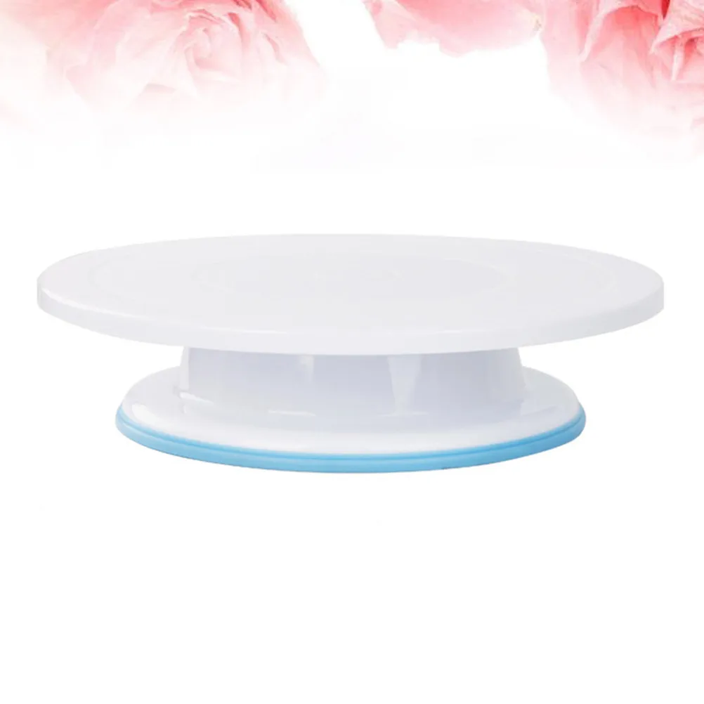 1Pcs Cake Turntable Plastic Anti-Slip Rotating Stand Platform for Cake Decorating Home Bakery Shop White Random