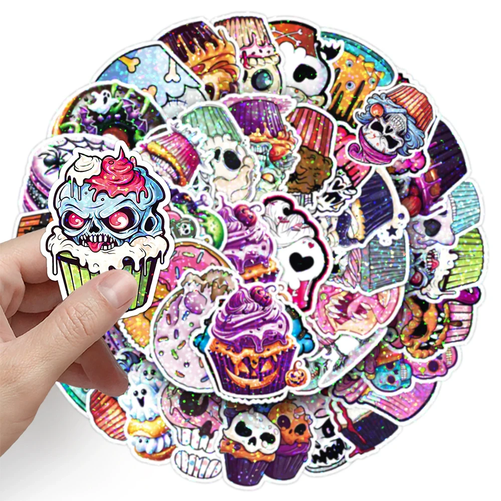 10/30/50Pcs Schädel Dessert Cartoon Aufkleber Halloween Dekoration Aufkleber Spielzeug Gothic Graffiti Skateboard Laptop Telefon Fall