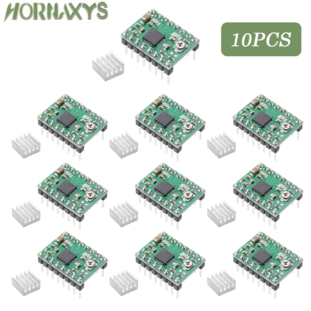 5/10PCS A4988 Stepper Motor Driver Module with Heatsink+Heat Sink 3D Printer Parts For SKR V1.3 1.4 GTR V1.0 MKS GEN V1.4 board