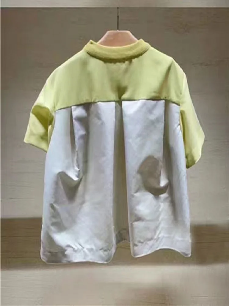 

Футболка FOG SACAI Svel ket Jiongbaitu Chongfeng Zaojian на молнии, свободная цветная блузка, женский топ 2023, летний Fa...