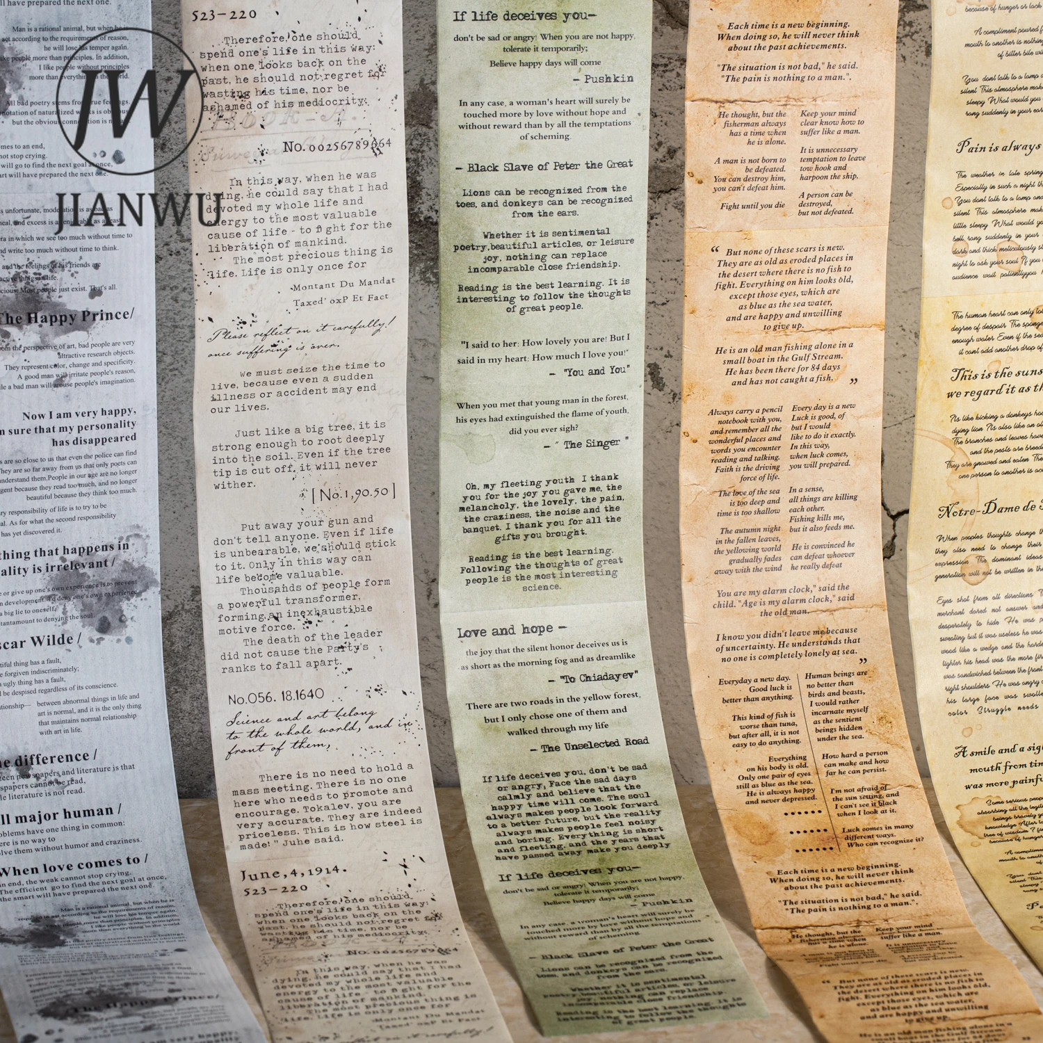 

JIANWU Master's Manuscript Series Vintage English Poem Landscape Material Collage Washi Tape Creative DIY Journal Stationery