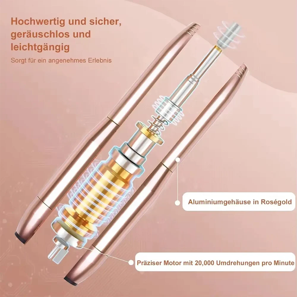 Portable Cordless Nail Drill Lightweight Electric File Kit for Acrylic Gel Beginners Home Use