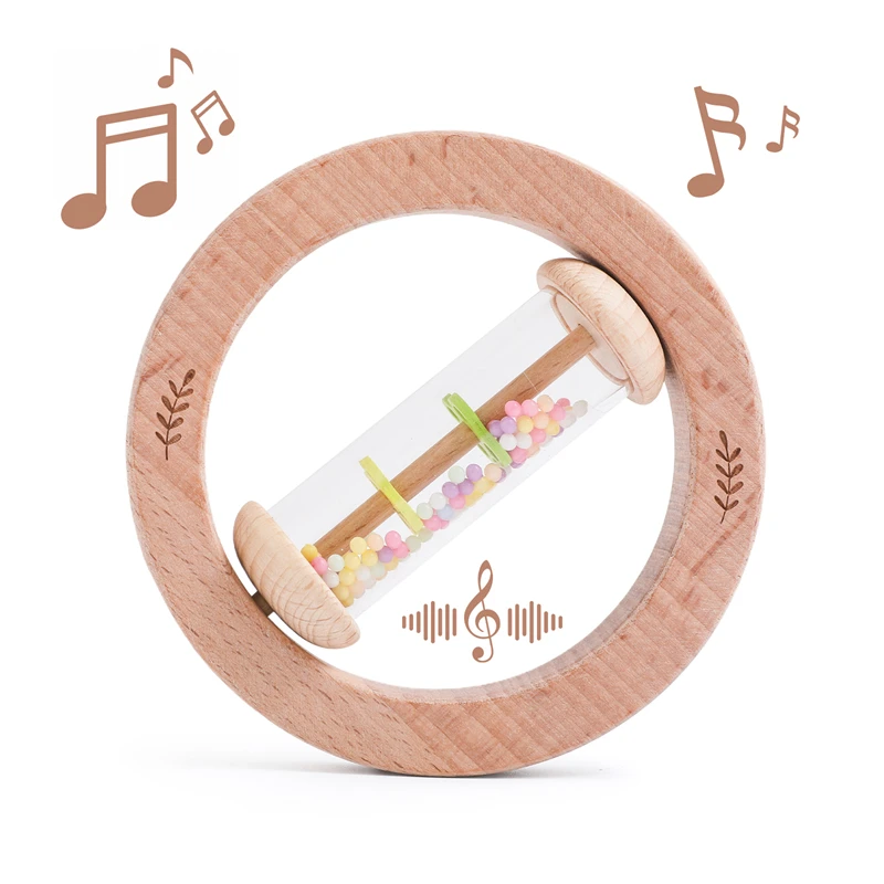 Baby Wooden Musical Toys Newborn Montessori Music Educational Toy Hourglass Rattle Sensory Toy Baby Hearing Enlightenment Gifts