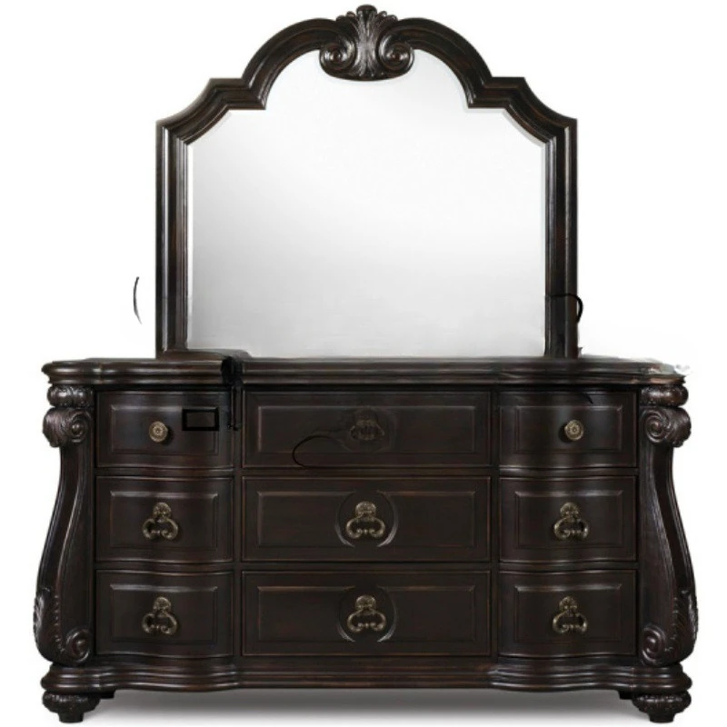 

European fashion neoclassical Mediterranean postmodern chest American solid wood dresser table bucket dresser