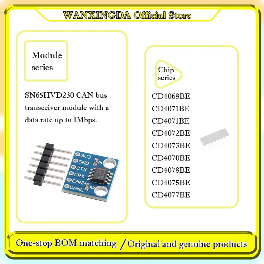 

CD4068BE CD4070BE CD4071BE CD4072BE CD4073BE CD4075BE CD4077BE CD4078BE 4082BE SN65HVD230 CAN bus transceiver module Phone case