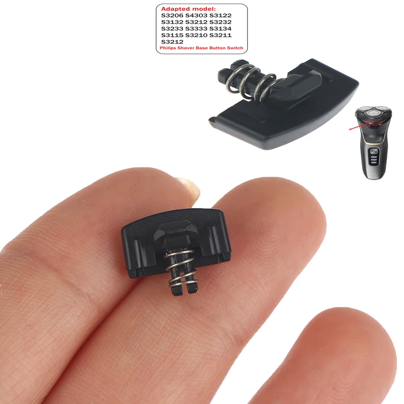 Accesorios de plástico negro con interruptor de resorte a presión para botones de base de afeitadora S3206 S3122 S3132 S4303