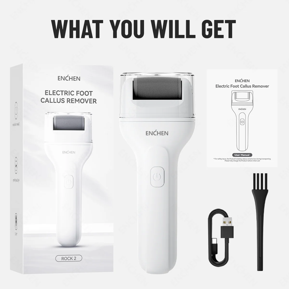

ENCHEN ROCK 2 Electric Foot Callus Remover With Two Speed Adjustment 1200mAh Type-C Charging