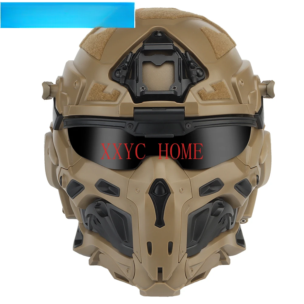 Helmet and  Mask Modular Design Built-in Headset Anti-Fog Fan Helmet Airsoft Hunting Equipment