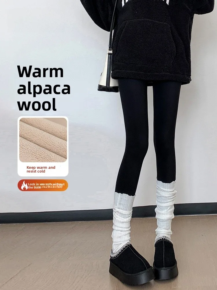 

Женские зимние утепленные брюки из верблюжьей шерсти с флисовой подкладкой, брюки для йоги, длинные брюки с высокой талией, повседневные брюки для дайвинга